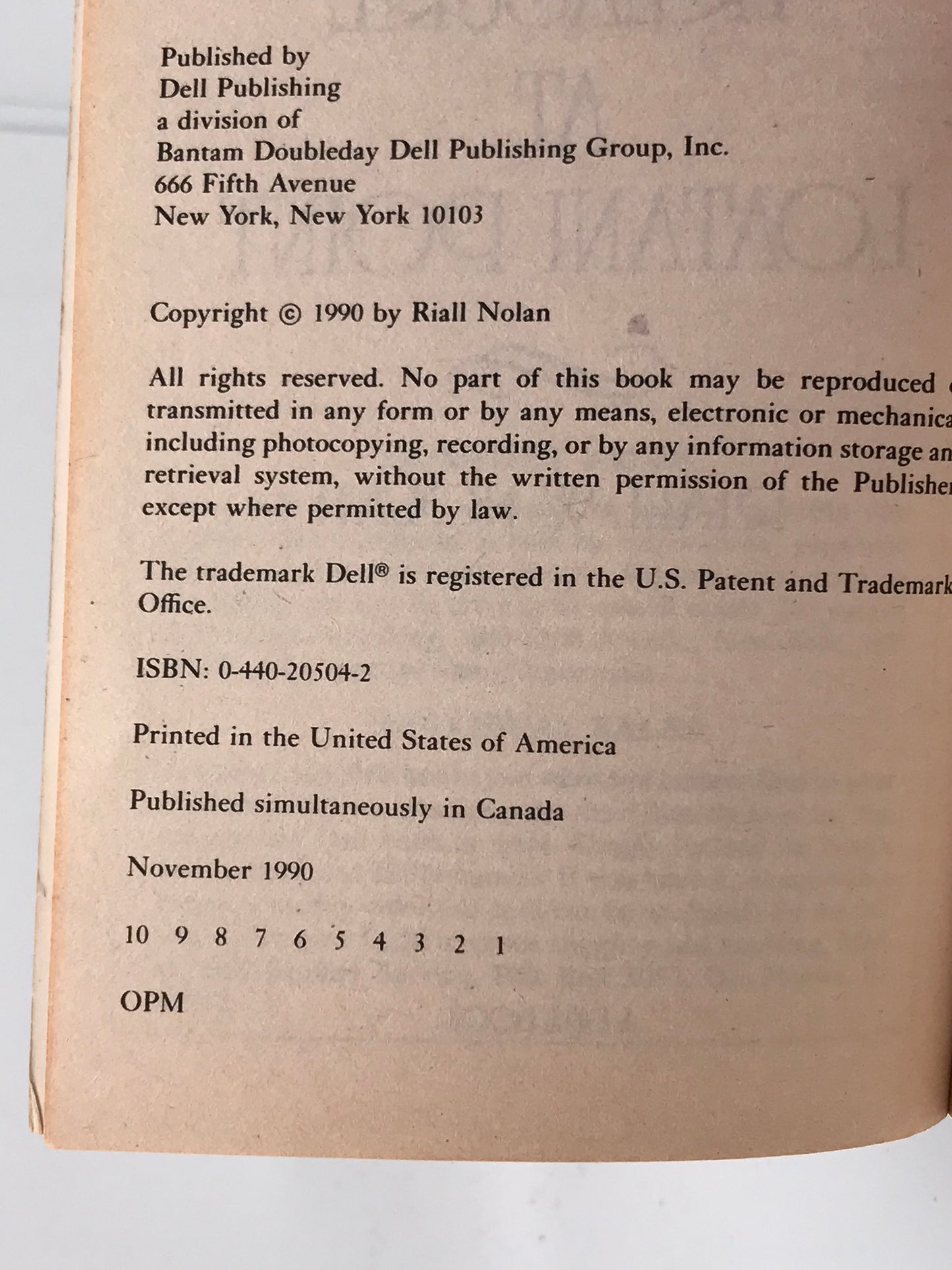 Treasure At Loatani Point: A Max Donovan Adventure DELL Paperback Riall W. Nolan ACH01