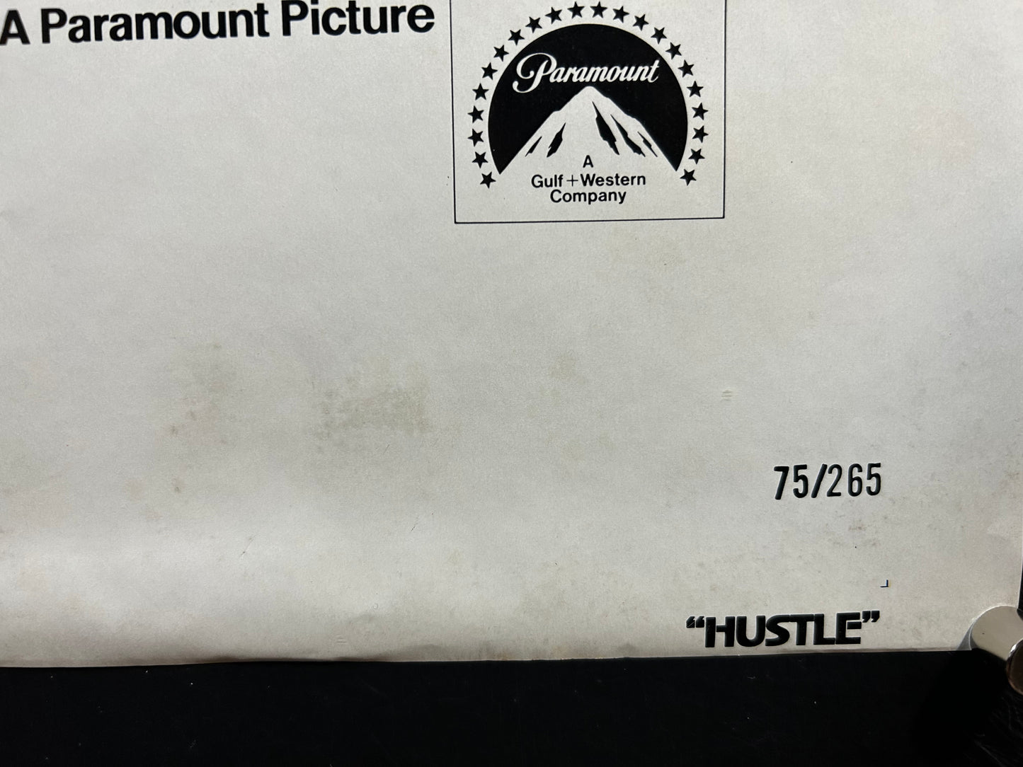 Hustle Original One Sheet Poster 1975