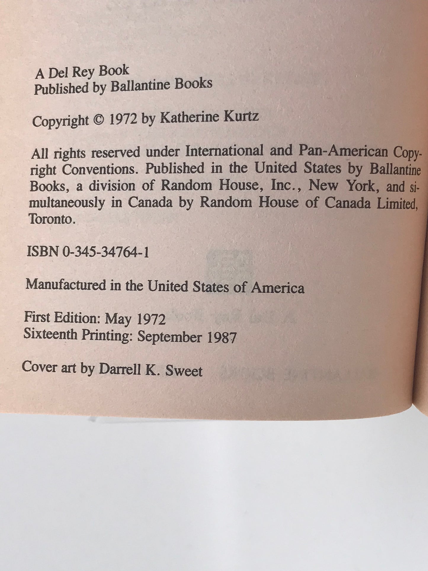 Deryni Checkmate DEL REY Paperback Katherine Kurtz SF03