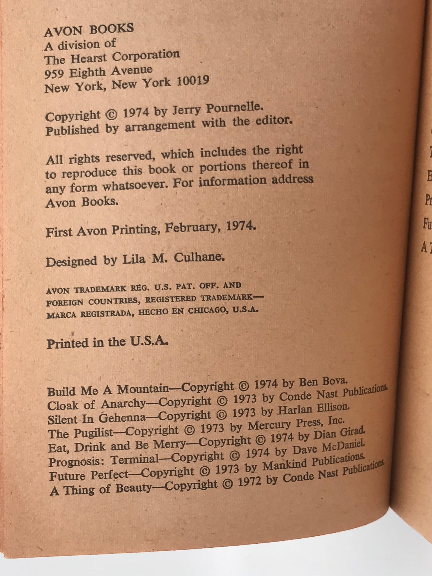 2020 Vision AVON Paperback Ellison, Niven, Vogt, Bova, Spinrad SF03