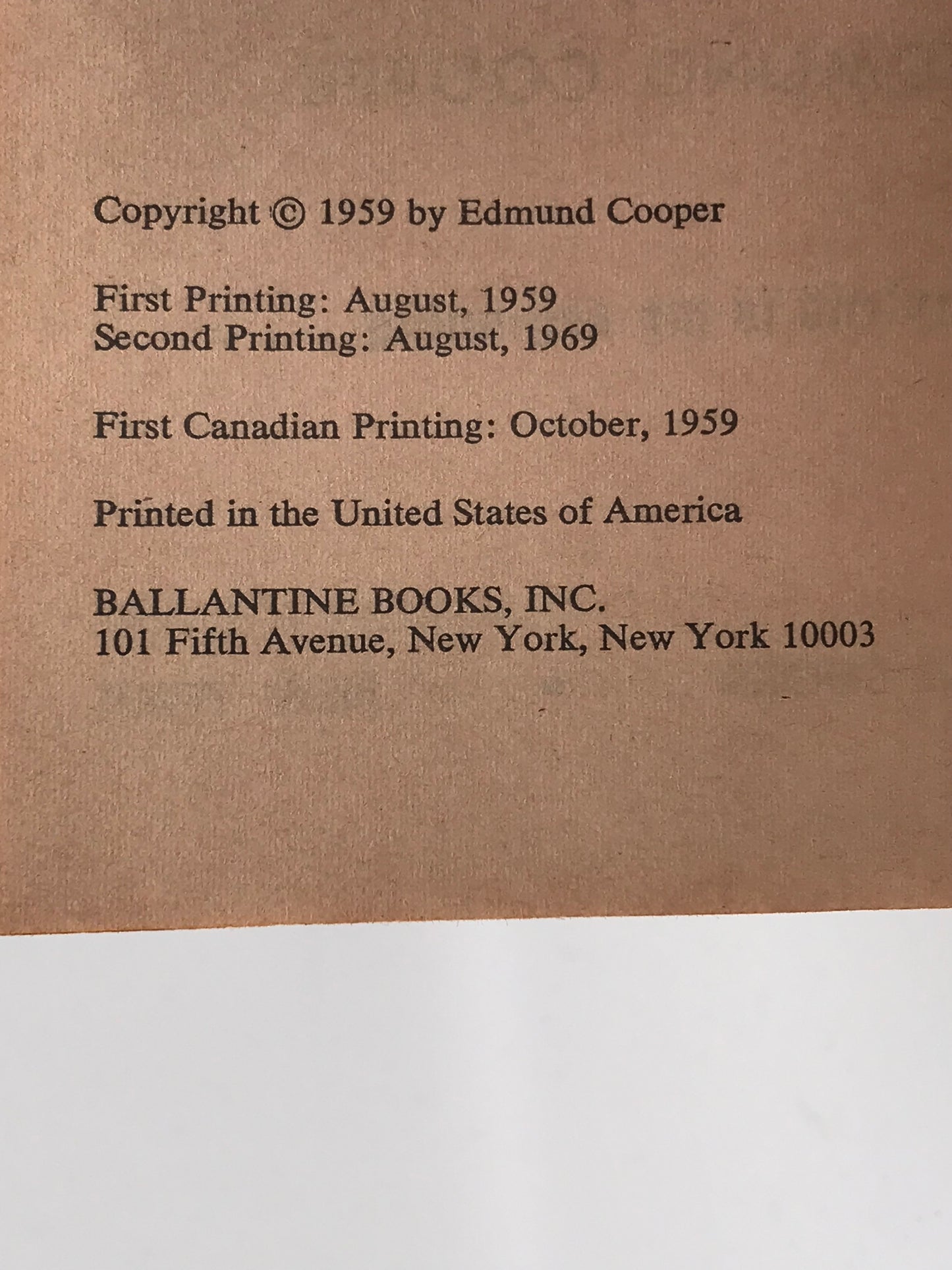 Seed Of Light BALLANTINE Paperback Edmund Cooper SF03