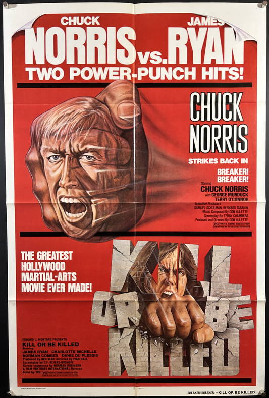 Breaker! Breaker!/Kill Or Be Killed Original DBL Bill One Sheet Poster 1980