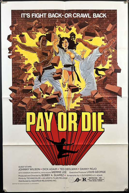 Pay Or Die Original One Sheet Poster R'81 1979