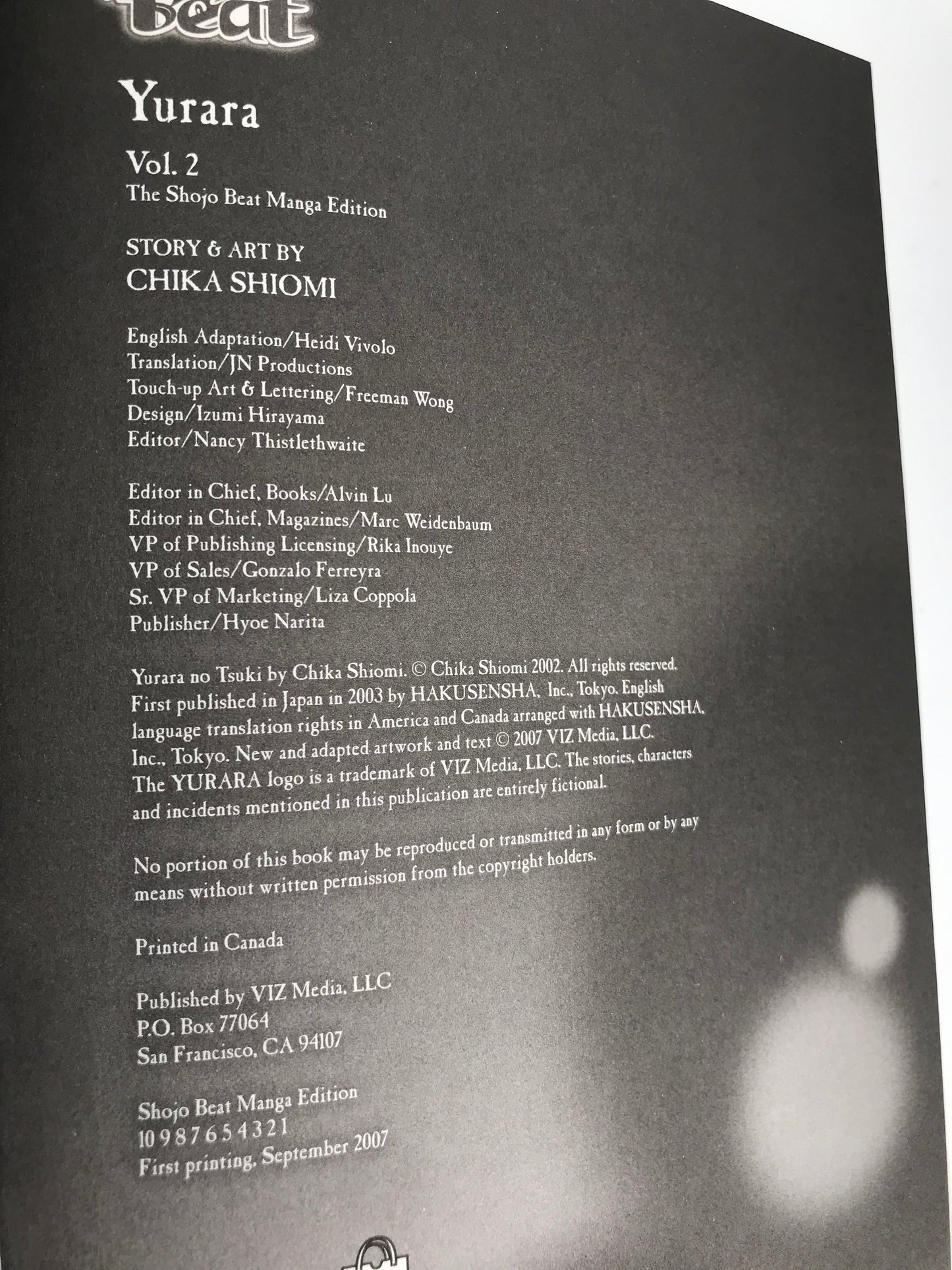 Yurara Vol. 2&3 Lot SHOJA BEAT Manga Paperback English Shiomi M01