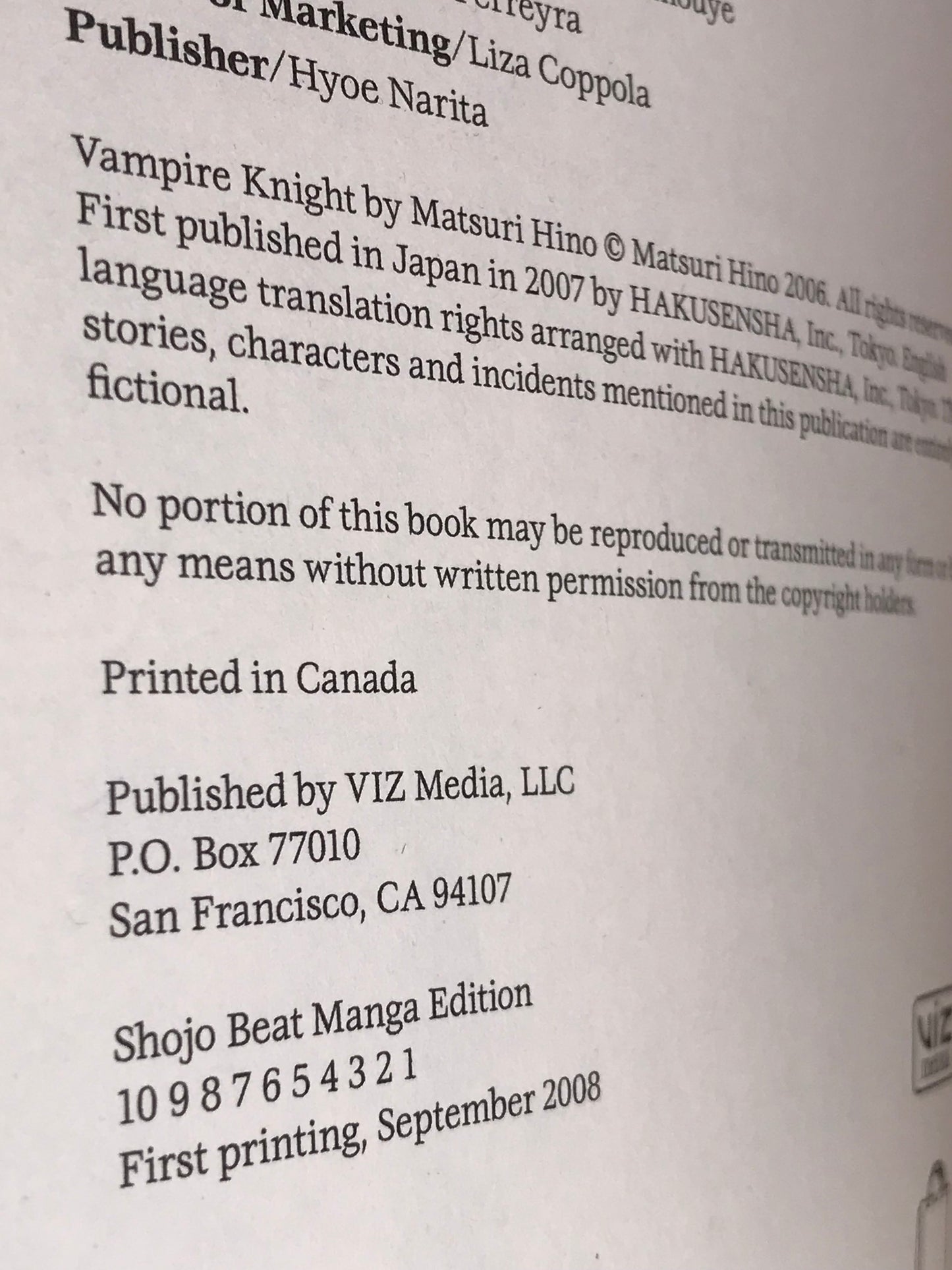 Vampire Knight Vol. 5 SHOJA BEAT Manga Paperback English Shino M01