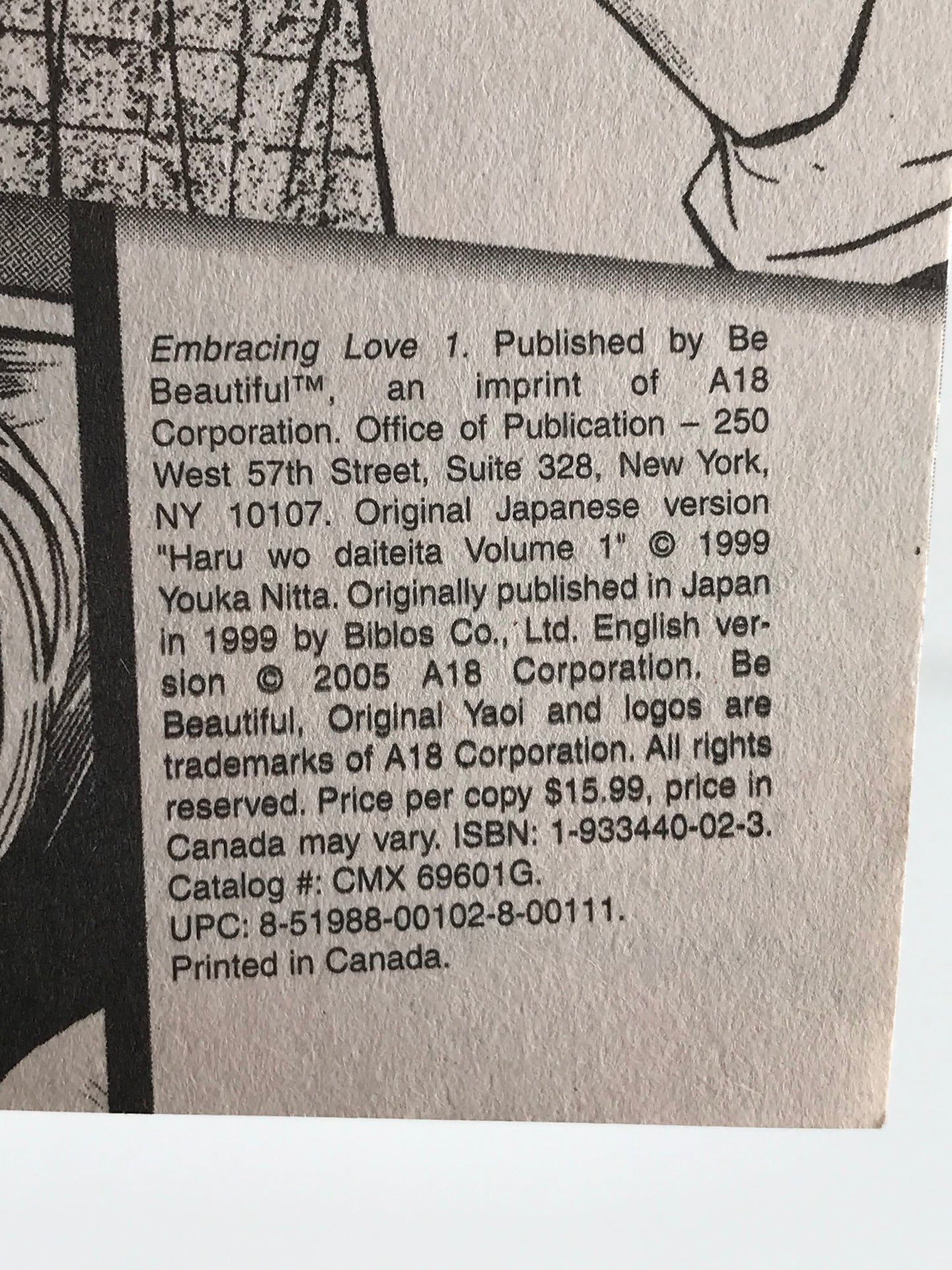 Embracing Love Vol. 1 BE BEAUTIFUL Manga Paperback English Nitta M01