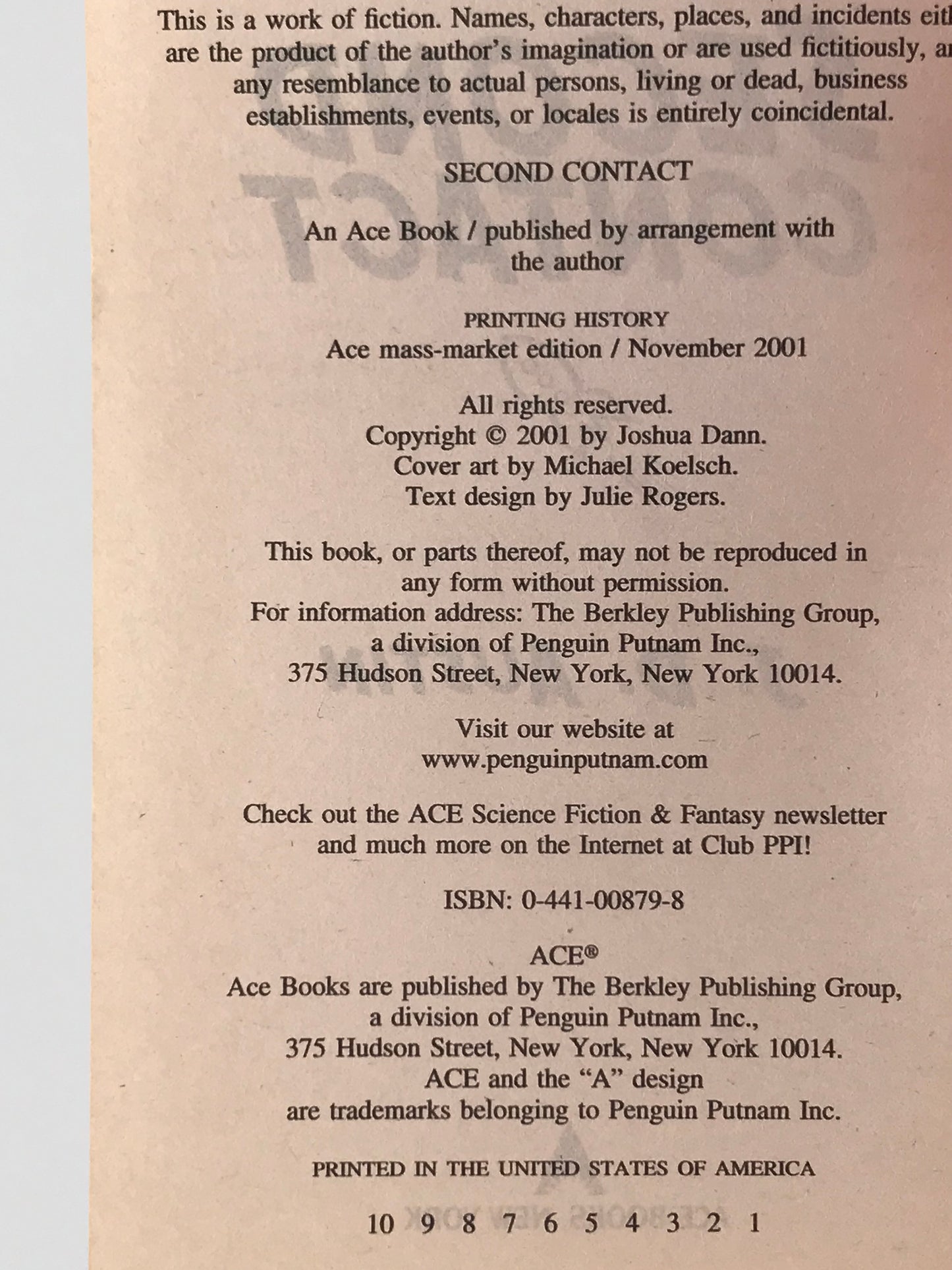 Second Sight ACE Paperback J.D. Austin SF05