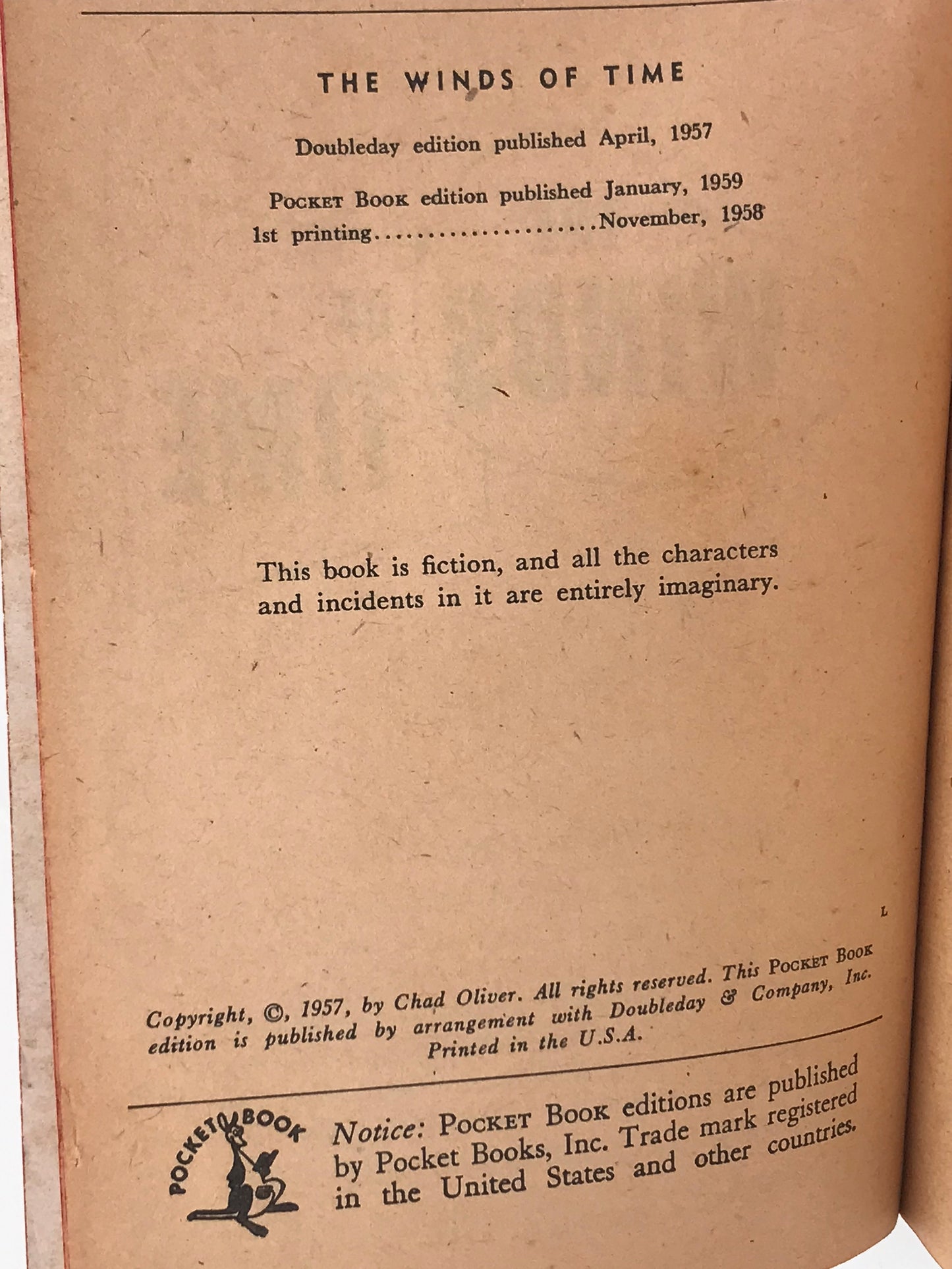 Winds Of Time POCKET Paperback Chad Oliver SF05