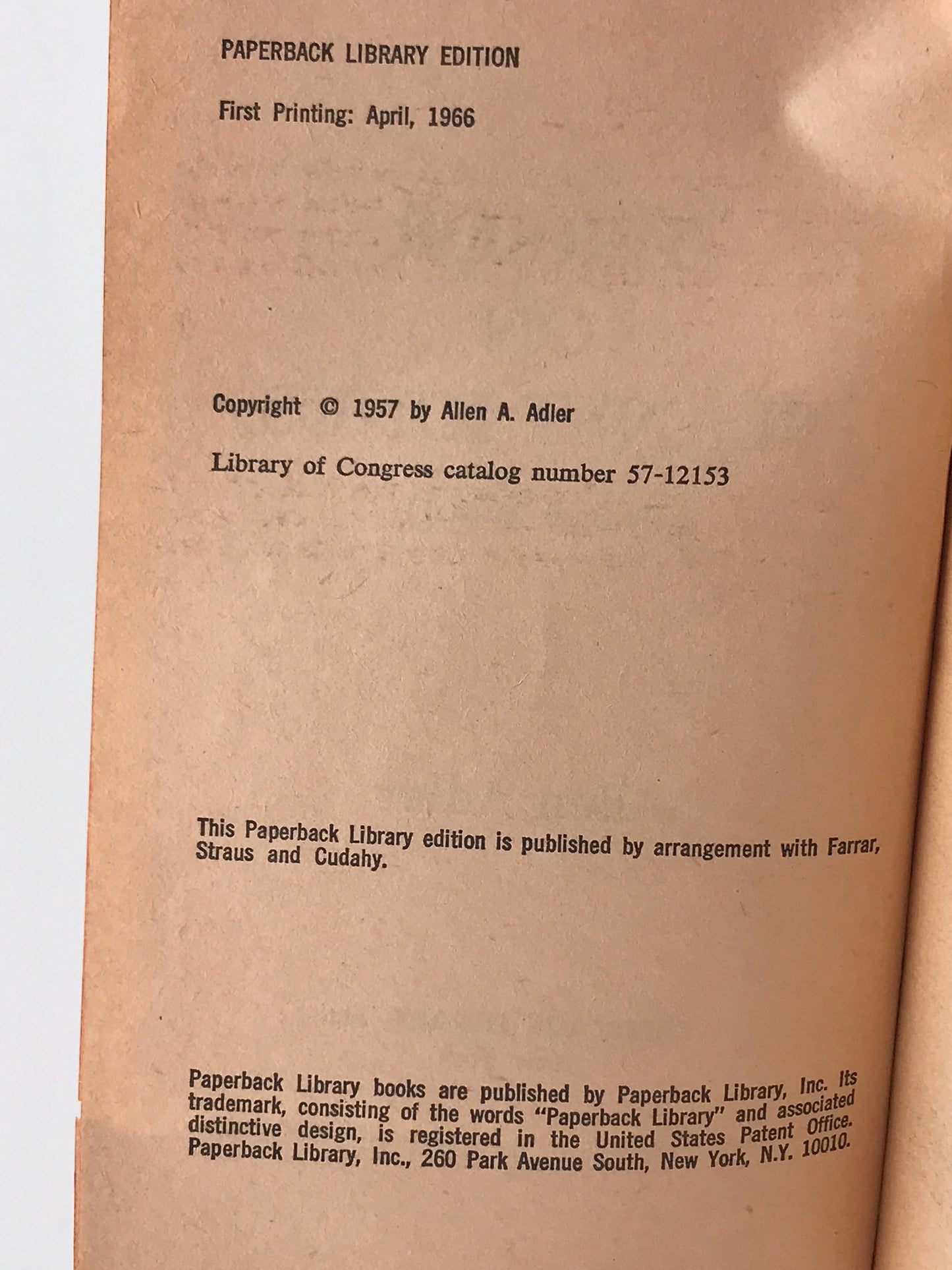 Terror On Planet Ionus PAPERBACK LIBRARY Paperback Allen Adler SF05