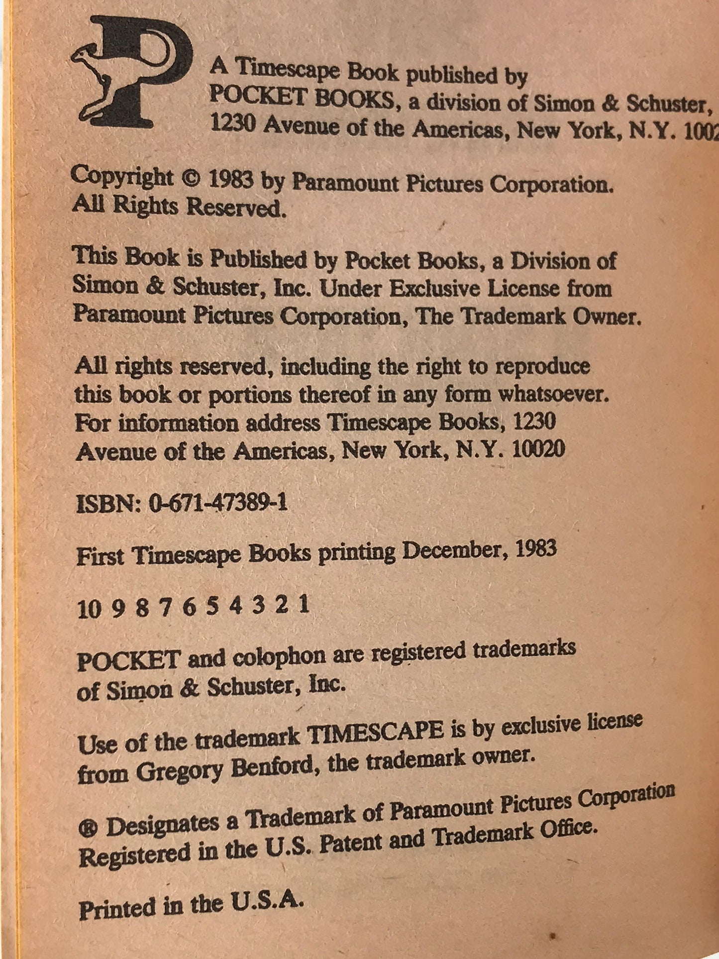 Star Trek The Wounded Sky POCKET Paperback Diane Duane ST1