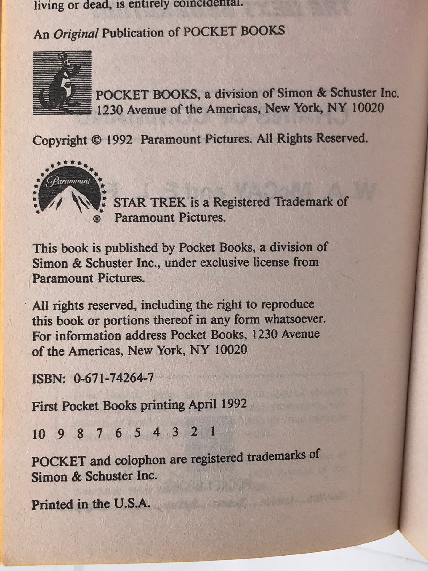 Star Trek Next Gen Chains Of Command POCKET Paperback McKay/Flood ST1