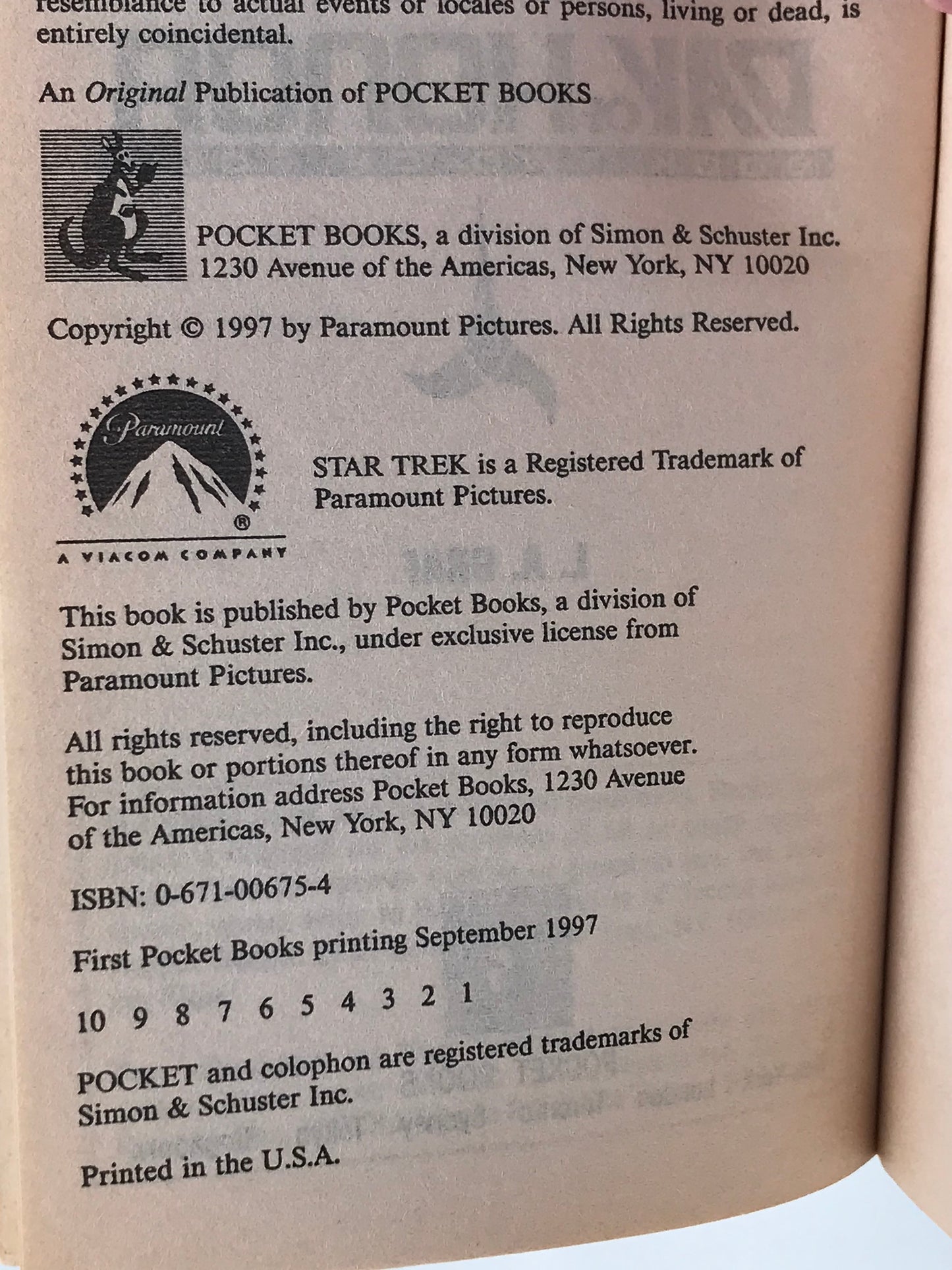 Star Trek DSN Day Of Honor/Armageddon Sky POCKET Paperback LA Graf ST1