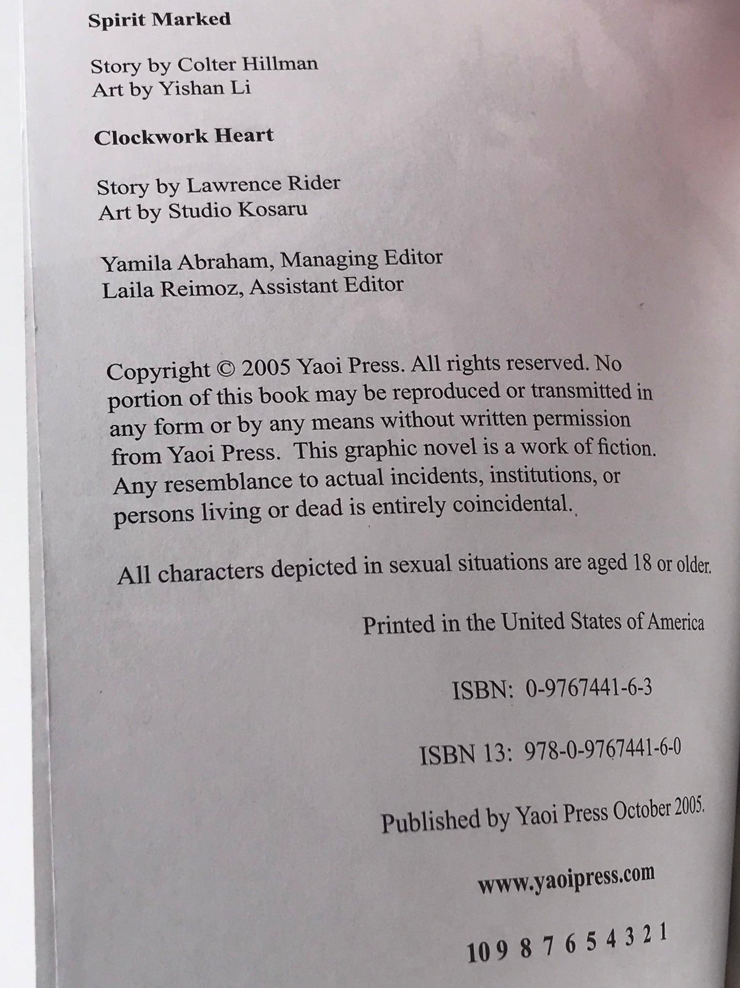 Spirit Marked YAOI PRESS Paperback Manga Lawrence Rider/Studio Kosaru ST1