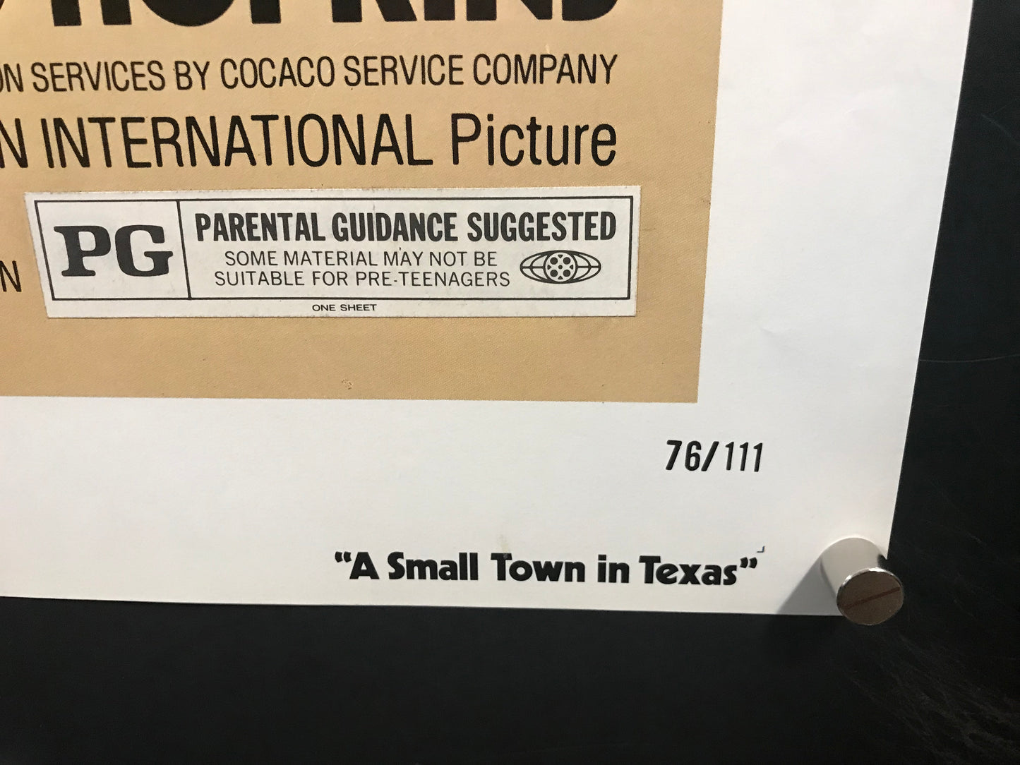 Small Town In Texas Original One Sheet Poster 1976