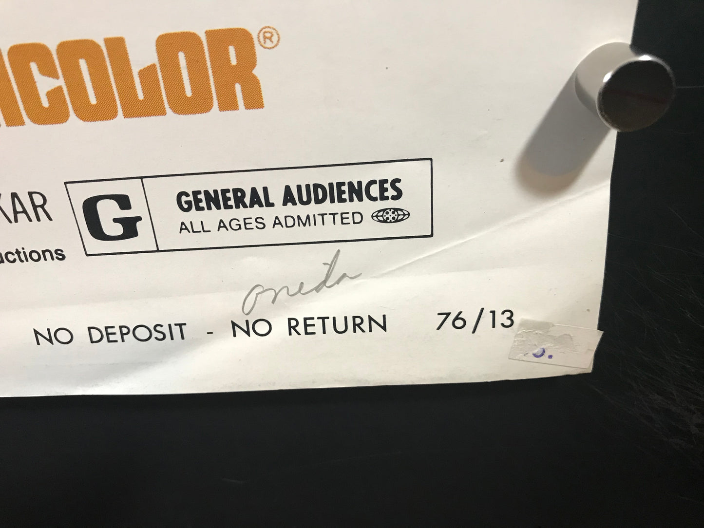No Deposit No Return Original One Sheet Poster 1976