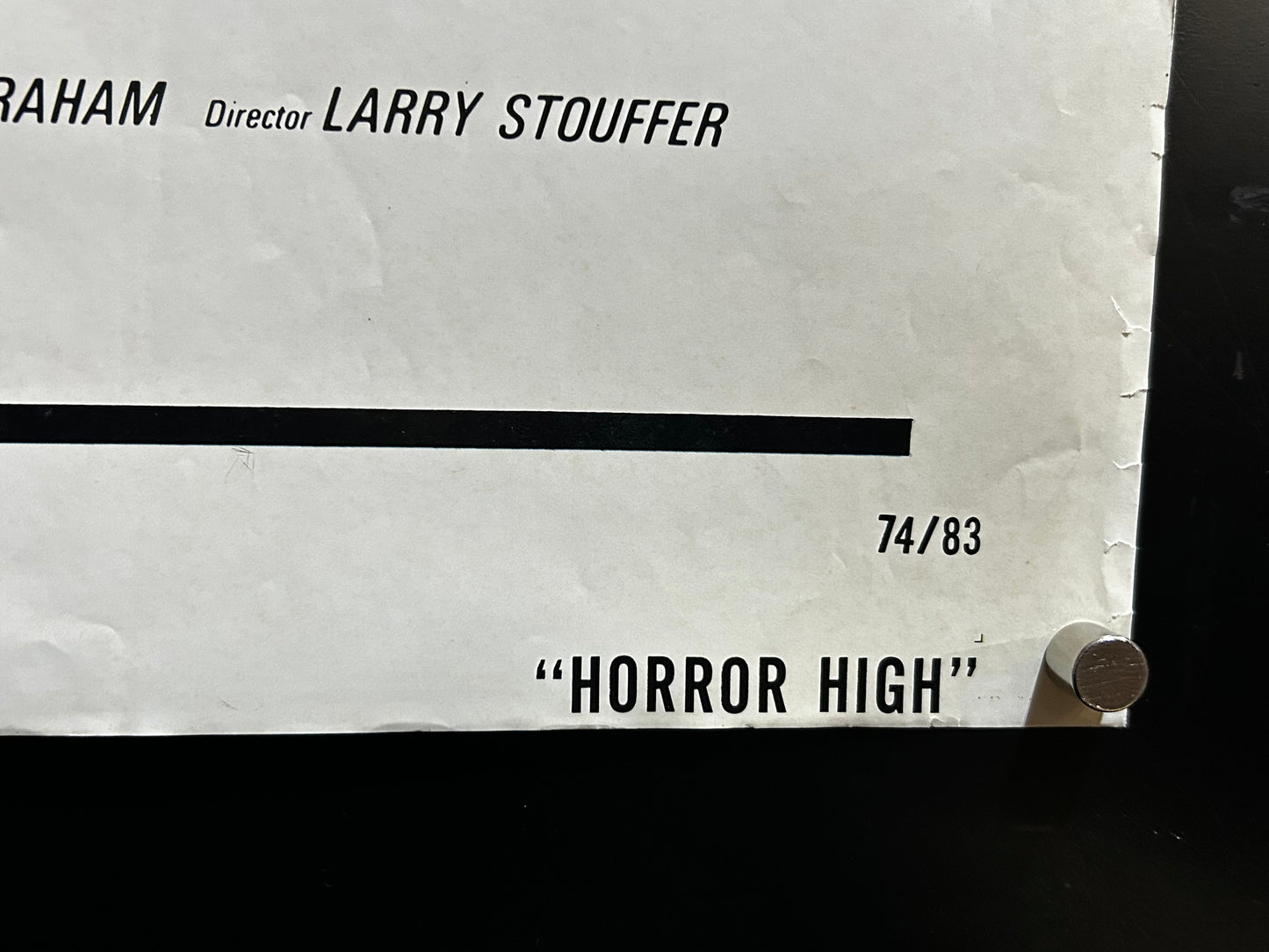 Horror High Original One Sheet Poster 1973