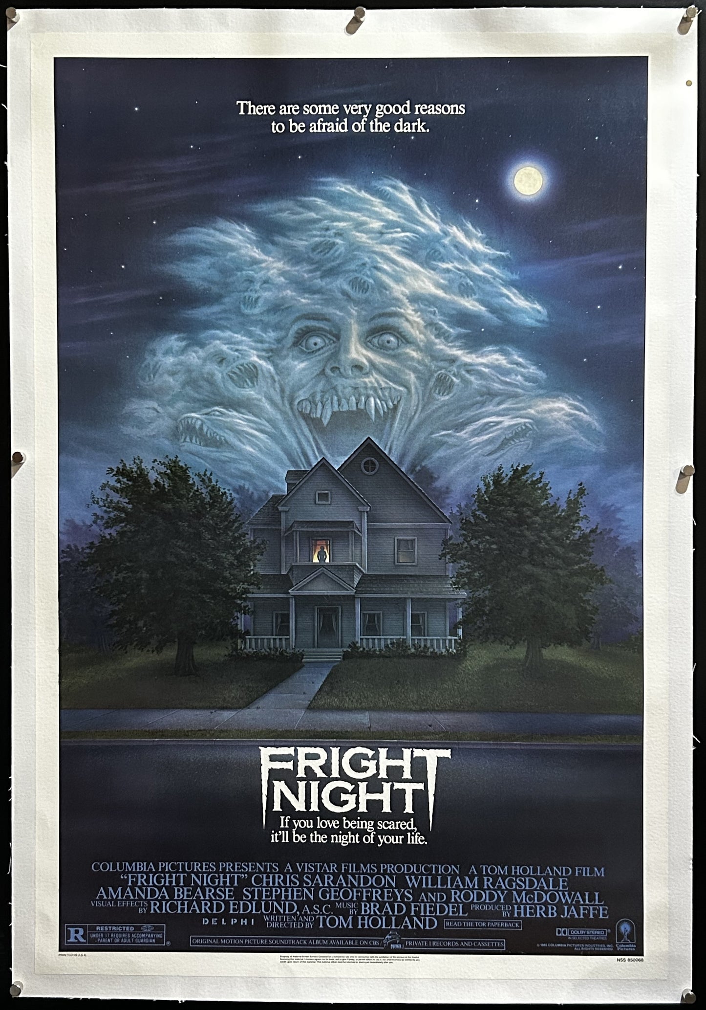 Fright Night Original Linenbacked One Sheet Poster 1985