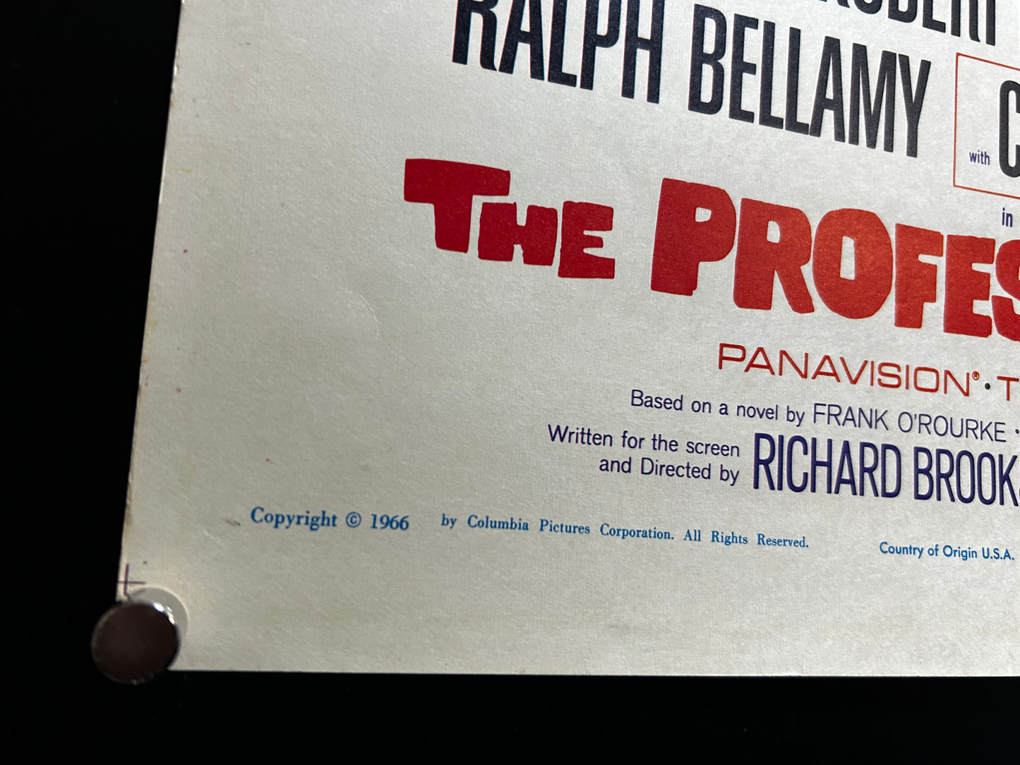 Professionals Original Window Card Poster 1966