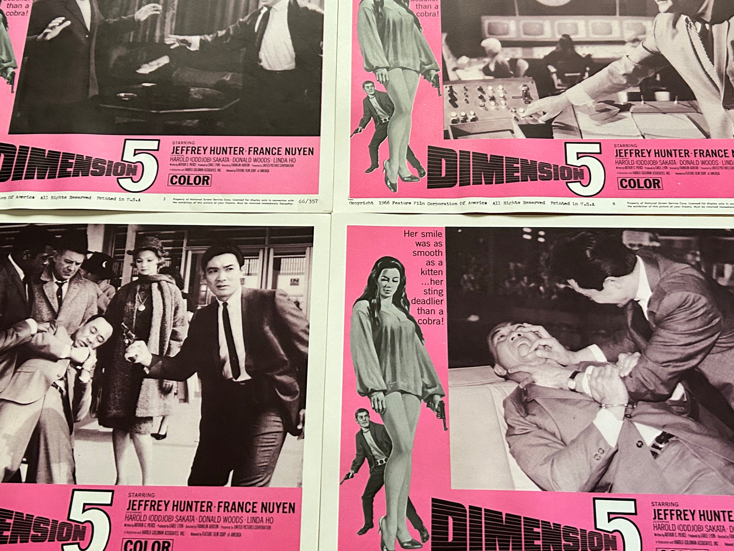 Dimension 5 Lobby Card Set of 8 1966