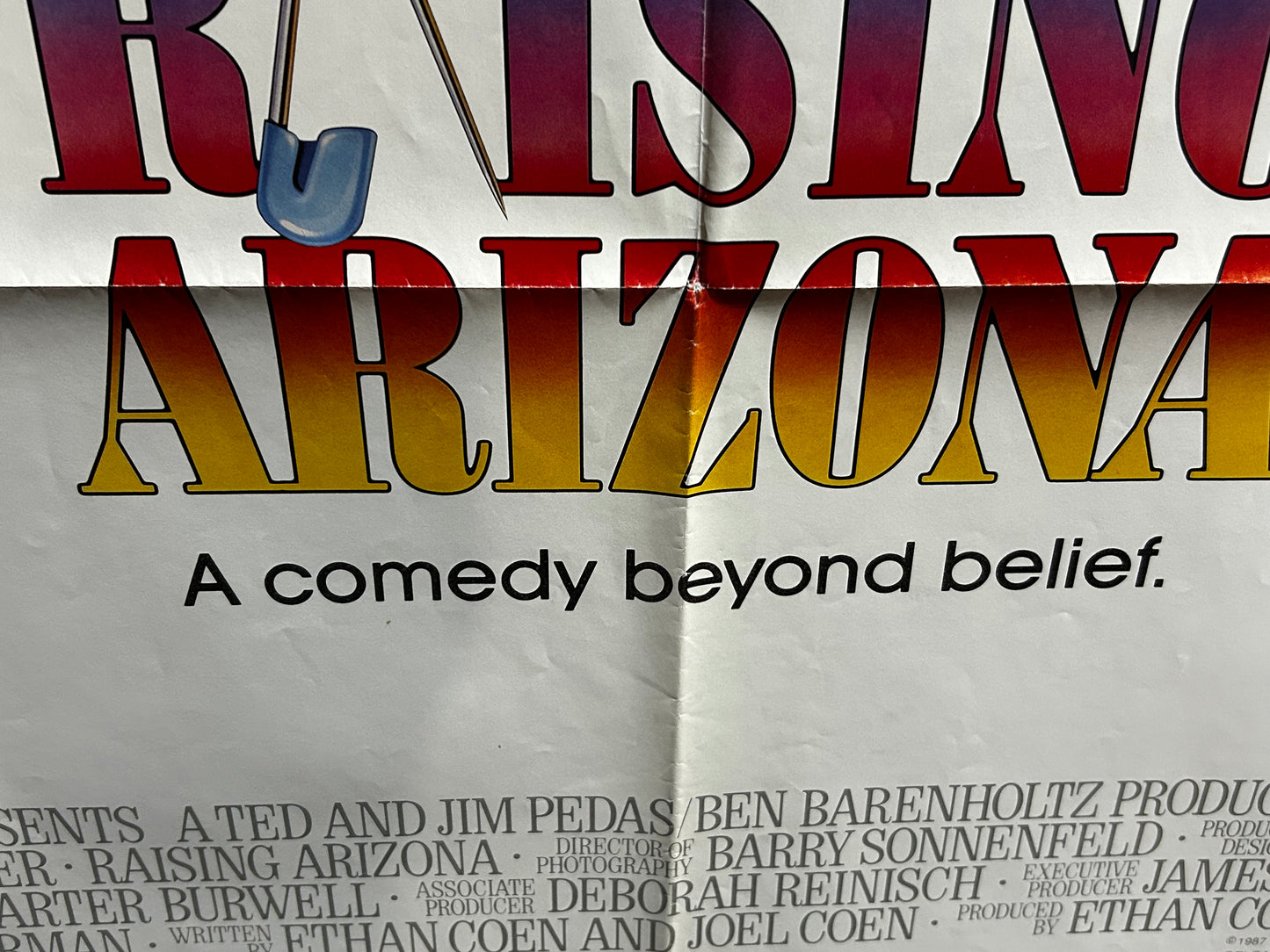 Raising Arizona Original One Sheet Poster 1987