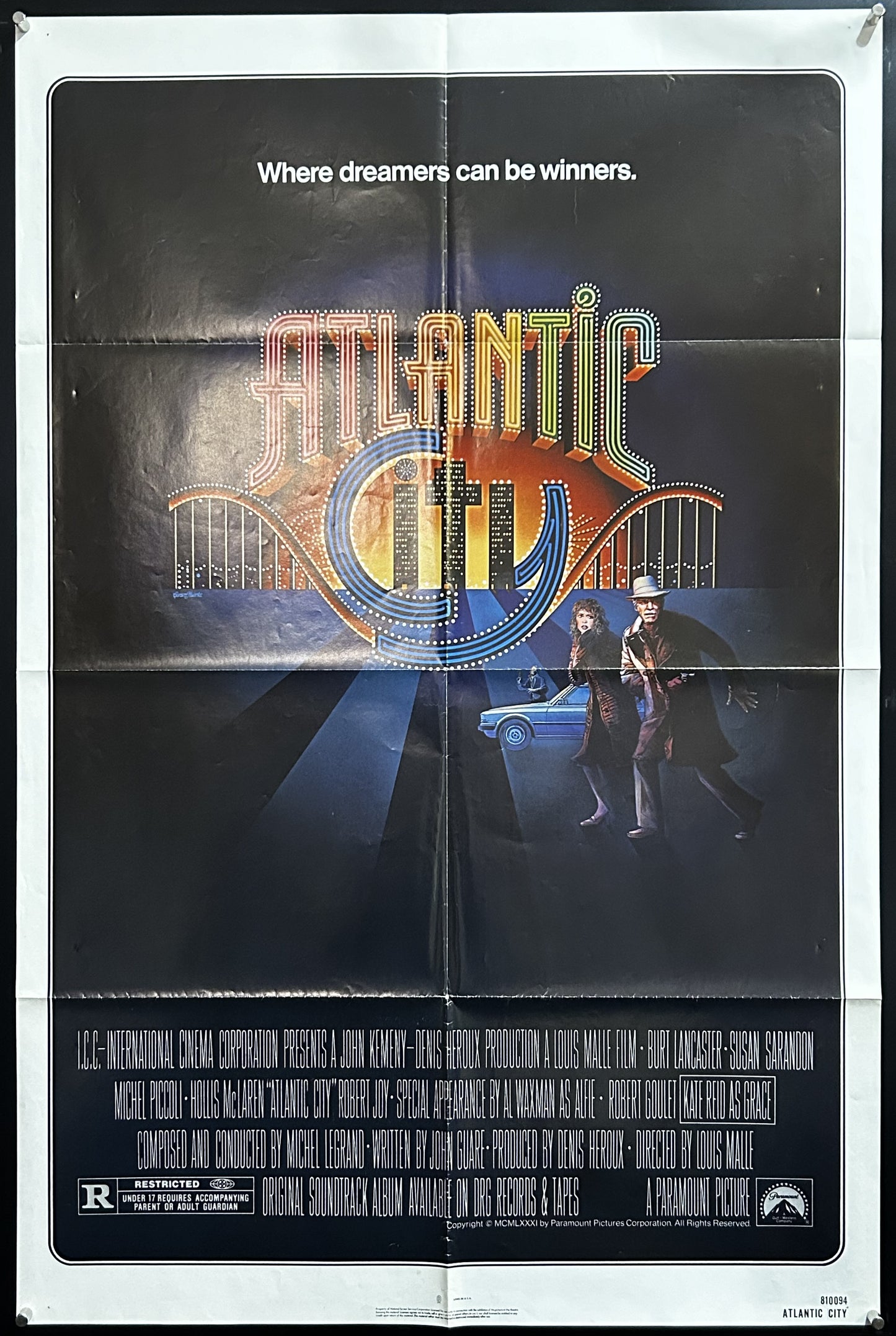 Atlantic City Original One Sheet Poster 1981