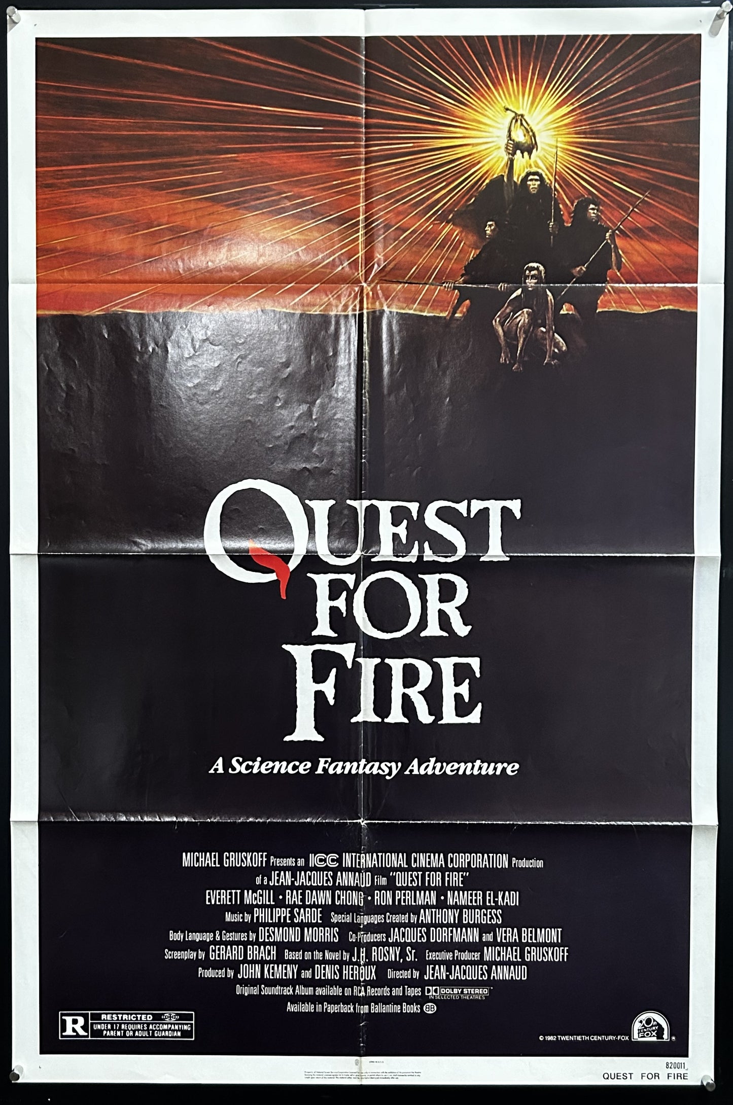 Quest For Fire Original One Sheet Poster 1982