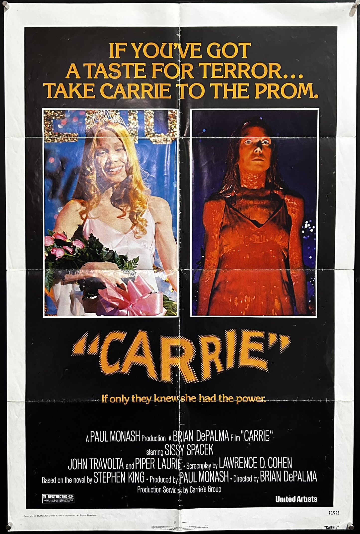 Carrie Original One Sheet Poster 1976