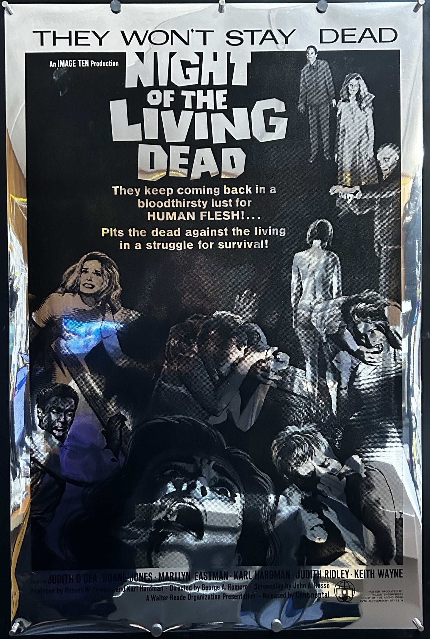 Night Of The Living Dead Foil Kilian One Sheet Poster R'93 1968