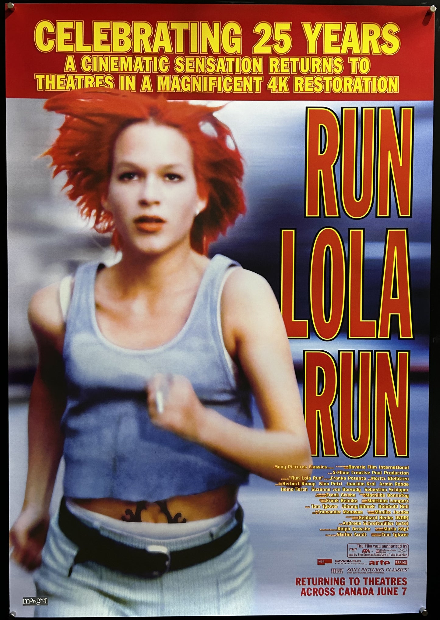 Run Lola Run 25th Anniversary Canadian One Sheet Poster R'24 1998