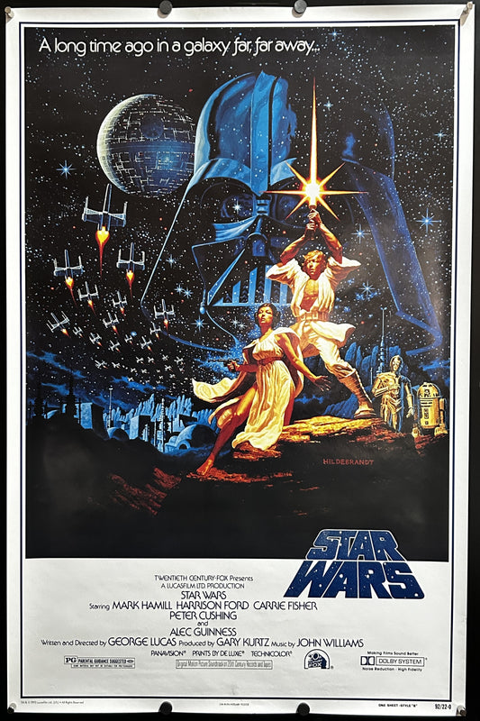 Star Wars 15th Anniversary Commercial One Sheet Poster R'92 1977