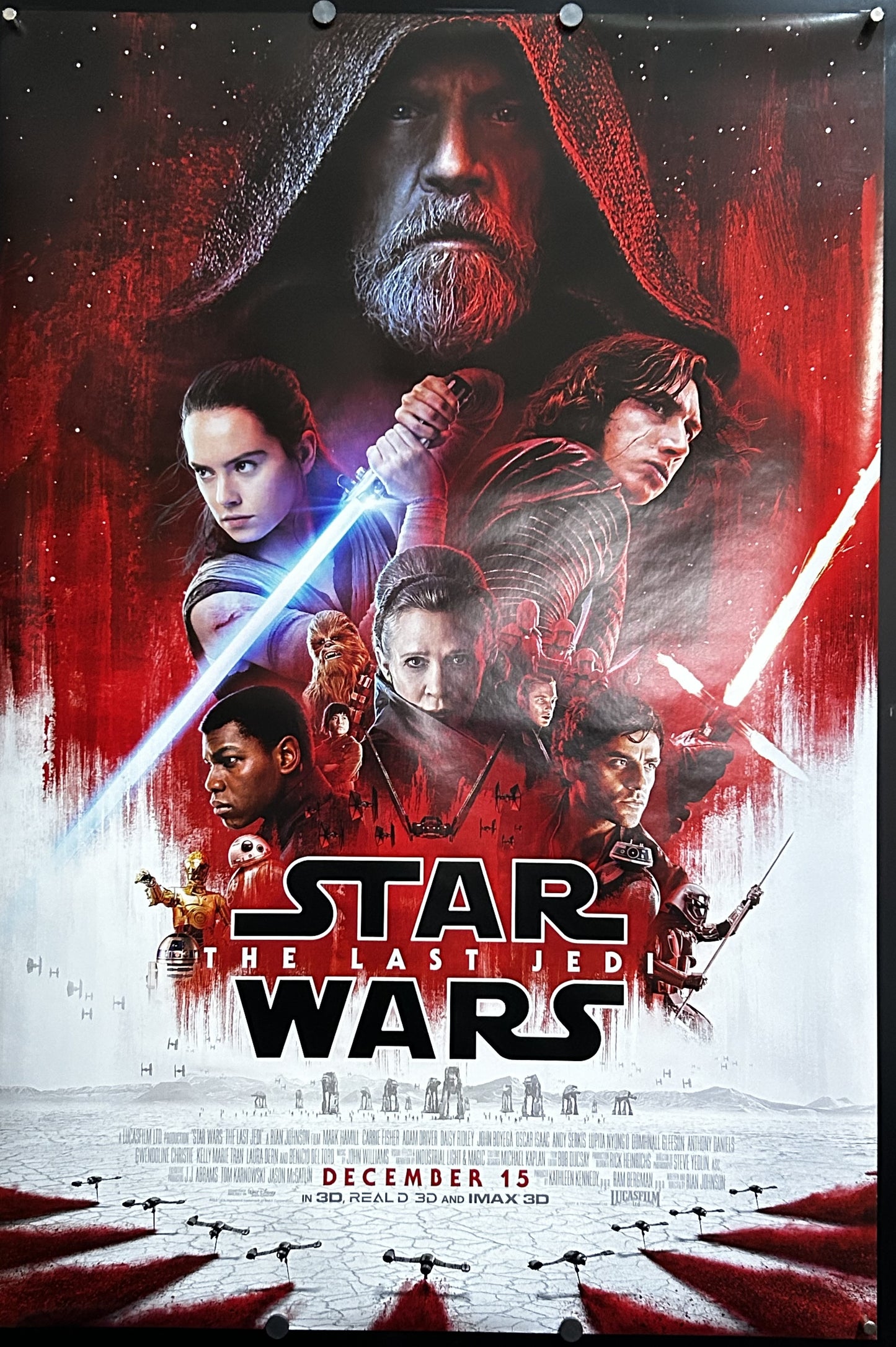 Last Jedi Original International One Sheet Poster 2017 Star Wars