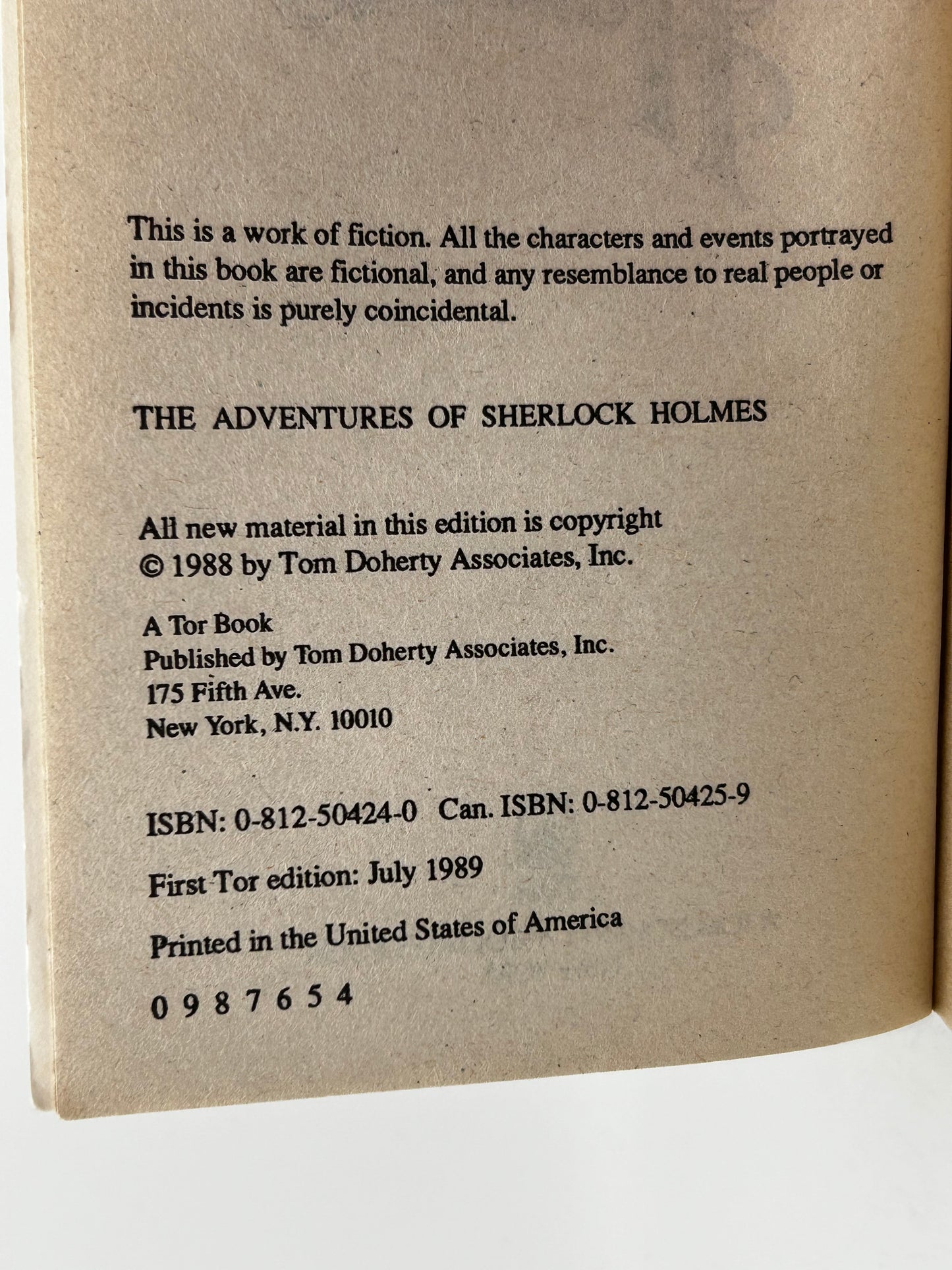 Adventures Of Sherlock Holmes TOR Paperback Sir Arthur Conan Doyle SF11