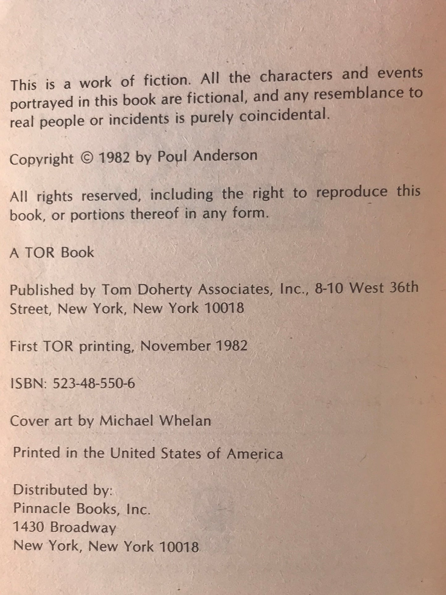 Gods Laughed TOR Paperback Poul Anderson HSF