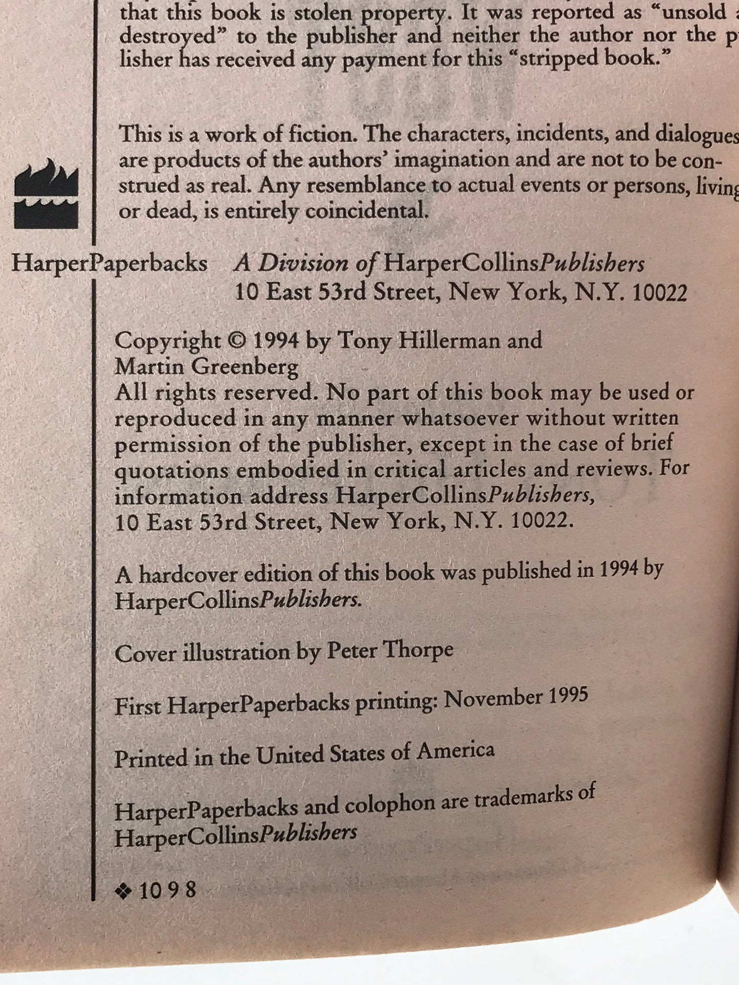 Mysterious West HARPER COLLINS Paperback Edited by Tony Hillerman HSF