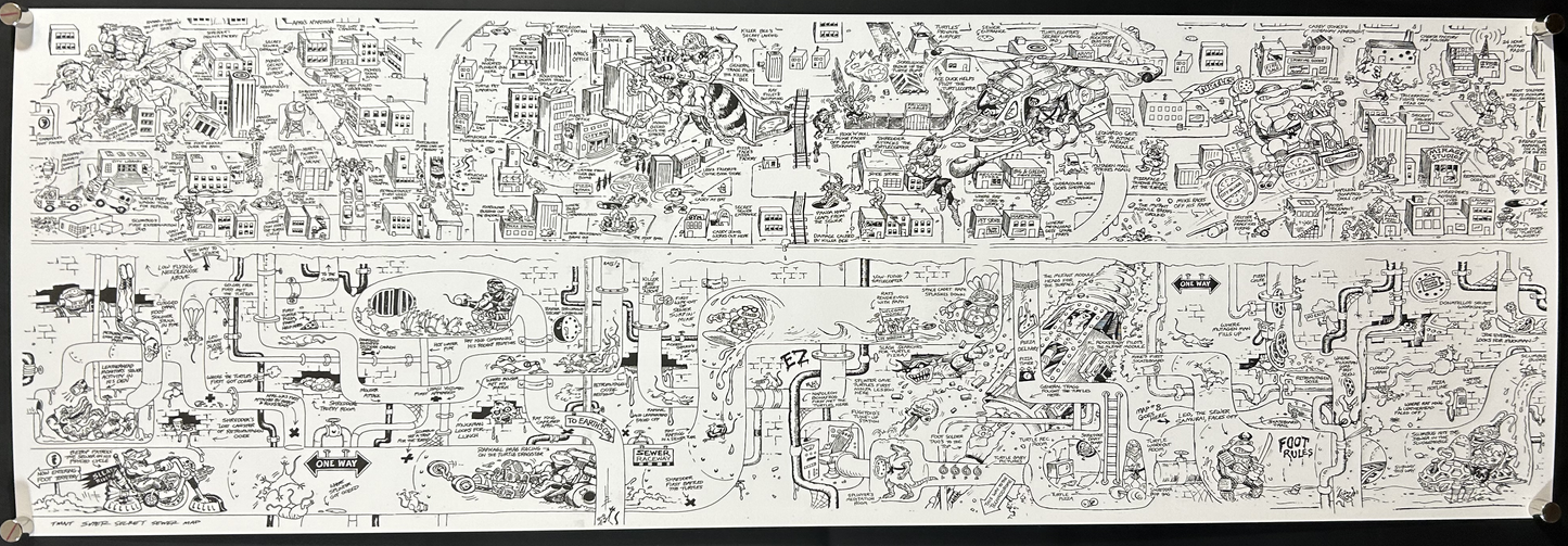 Teenage Mutant Ninja Turtles Secret Sewer Map Print by Electric Zombie