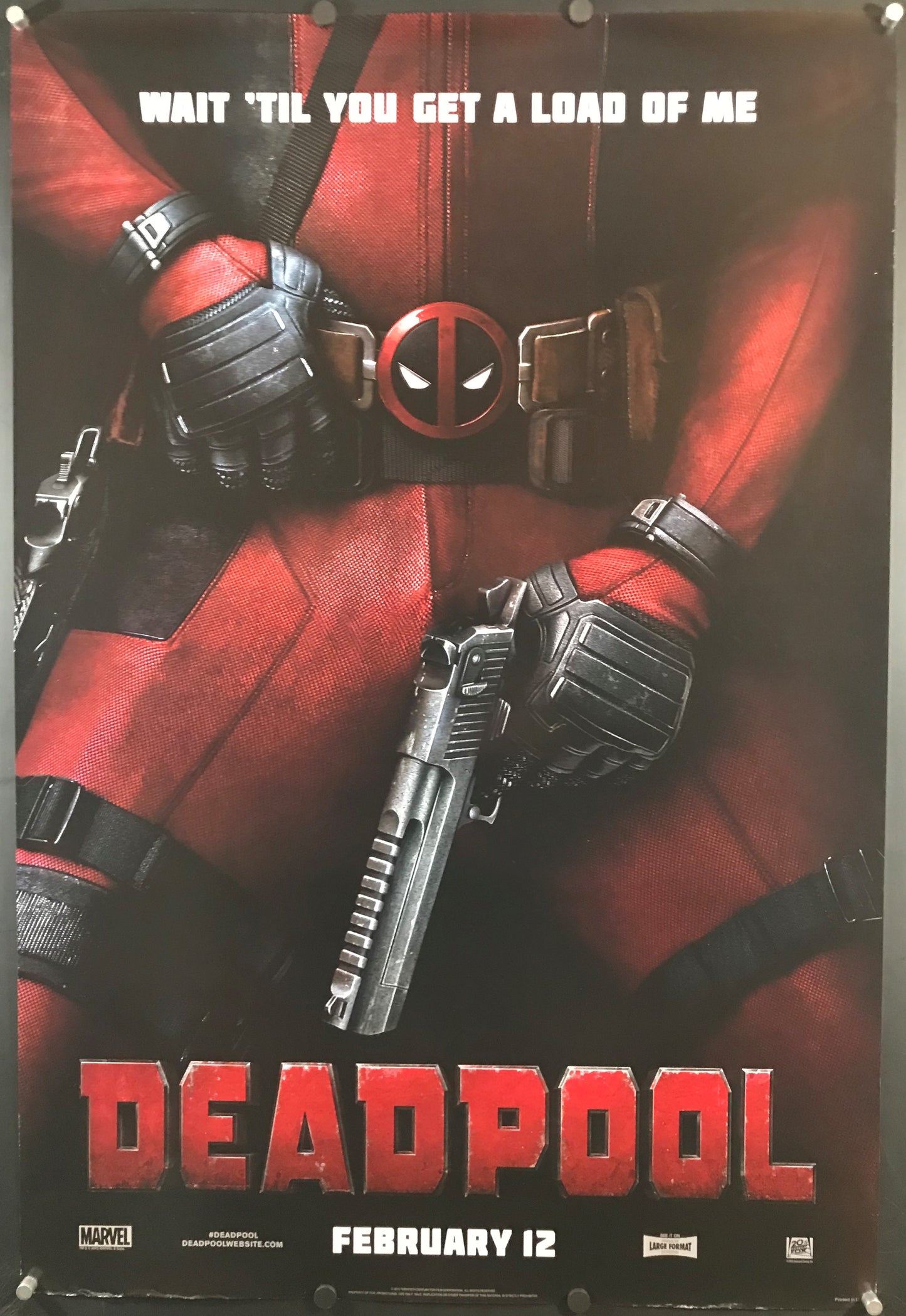 Deadpool Original One Sheet Style "B" Teaser Poster 2016