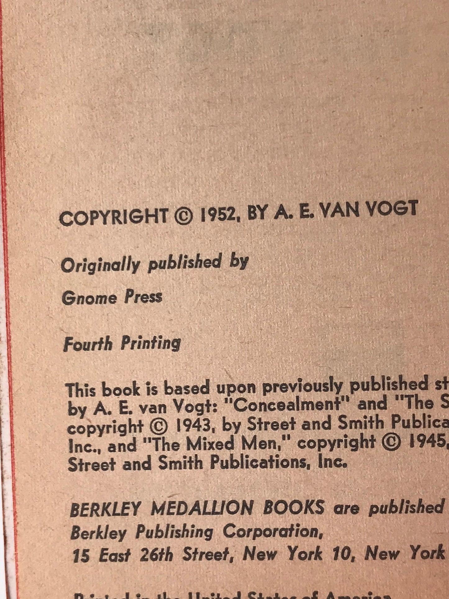 Mission to the Stars BERKLEY Paperback A.E. Van Vogt SF01