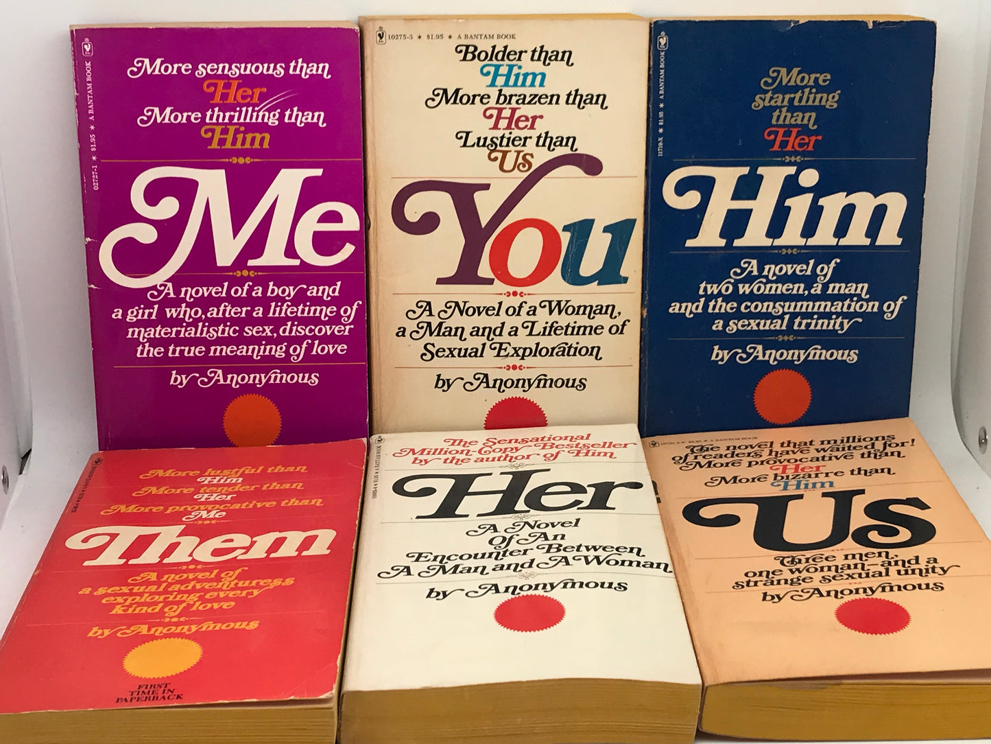 Us, Me, Him, You, Her, Them Lot Of 6 BANTAM Paperbacks A01