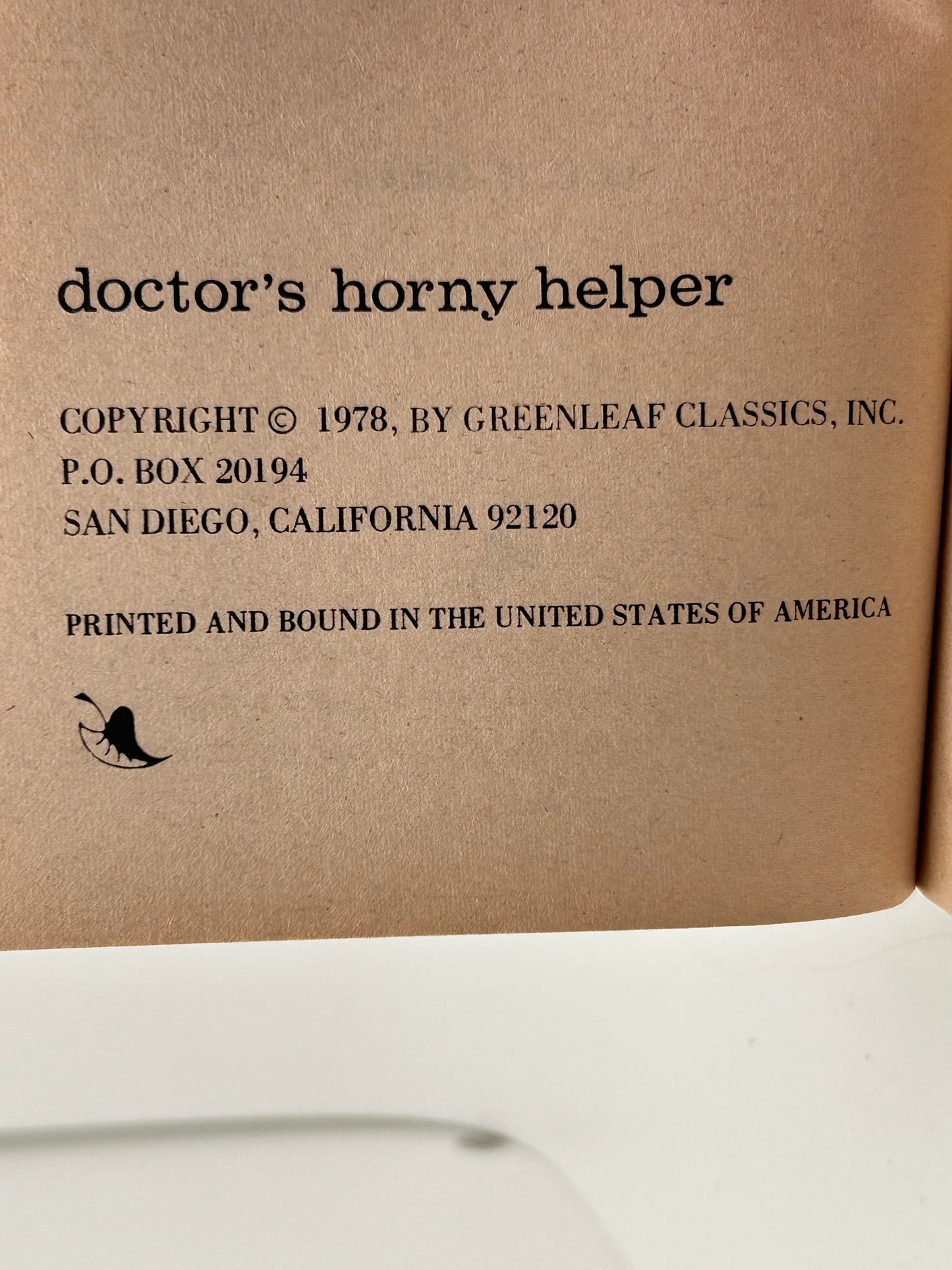 Doctor's Horny Helper GREENLEAF Paperback CK Ralston EA1