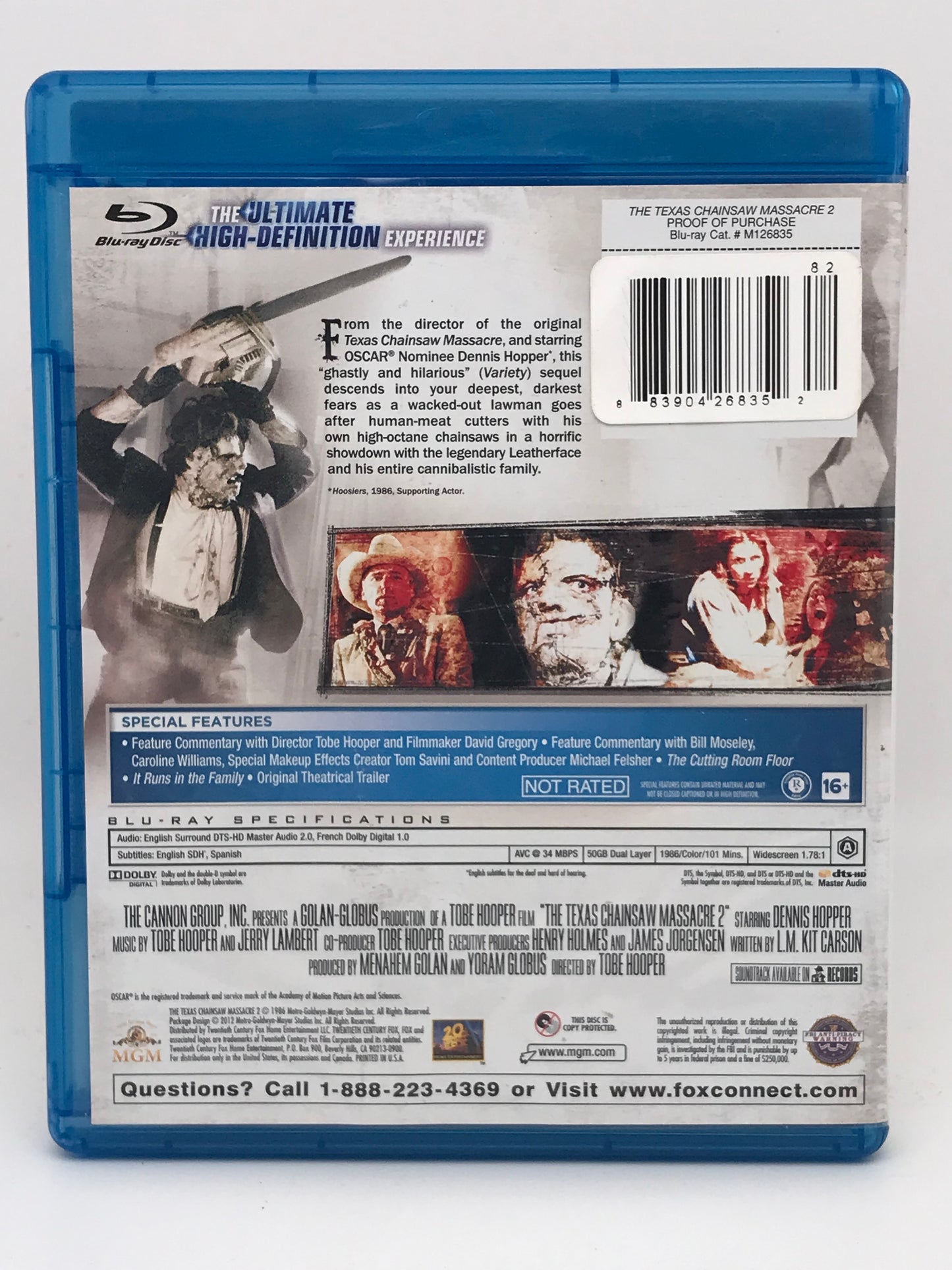 Texas Chainsaw Massacre II BLU-RAY Dennis Hopper USED BR01