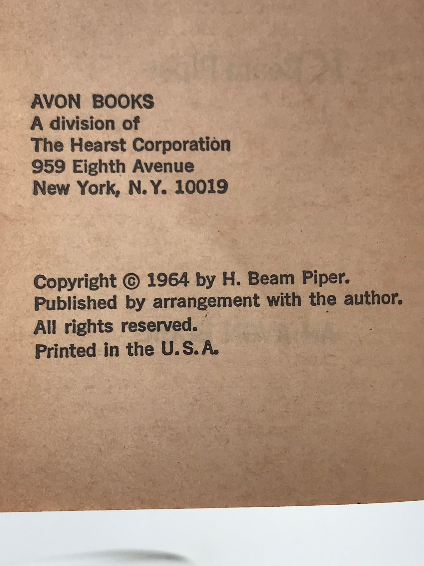 Other Human Race AVON Paperback H. Beam Piper SF05