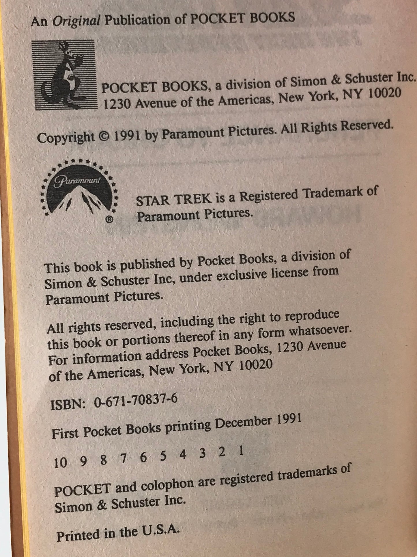 Star Trek Next Gen Perchance To Dream POCKET Paperback Howard Weinstein ST1